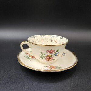 Alfred Meakin Tea Cup And Saucer " The Cup Of Knowledge " Royal Marigold 1920's